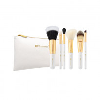 BH Cosmetics Bright White - 6 Piece Brush Set with Cosmetic Bag