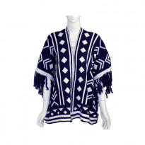 Emwest Blue Winter Poncho for Women (103010022001081) - Free Size