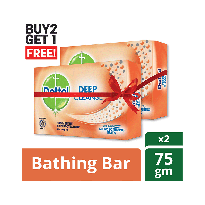 Dettol Soap 75 gm. Deep Cleanse Buy 2 Get 1 Free