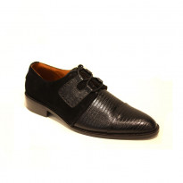 Dhaka Boot Barn Black Suede and Leather Shoe ps07 (blk.s)