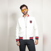 O2 Men’s Bomber Jacket (BJ-MJ-MC/180909)- White