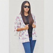 Vanilla White Shrug Kimono for Female